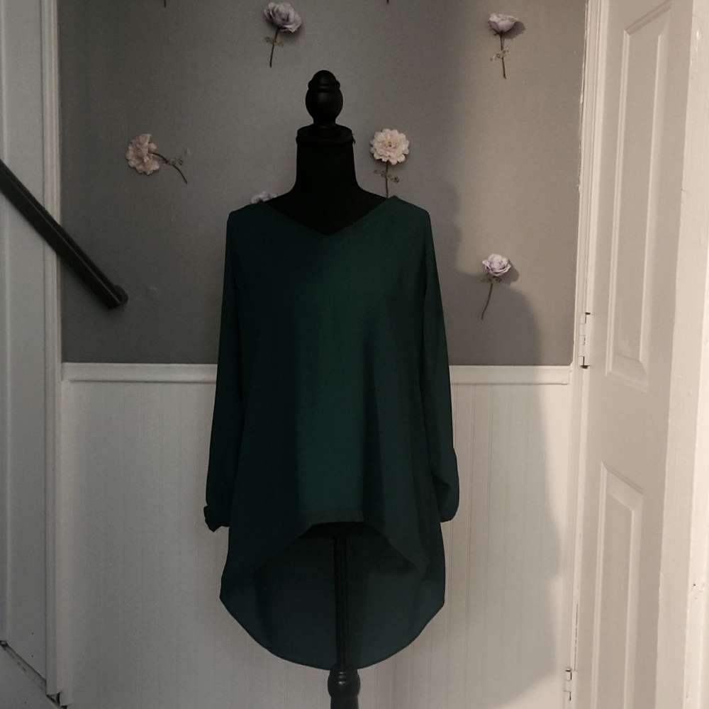 Large Maurices Forest Green Longsleeve Blouse